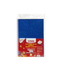Hirtie gumata cu sclipici Autoadeziva (Foamiran) 20x30cm 2mm. Albastra, set din 5 bucăți